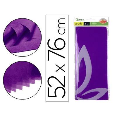 LIDERPAPEL Papel Seda Liderpapel 52X76CM 18G/M2 Bolsa de 5 Hojas Violeta