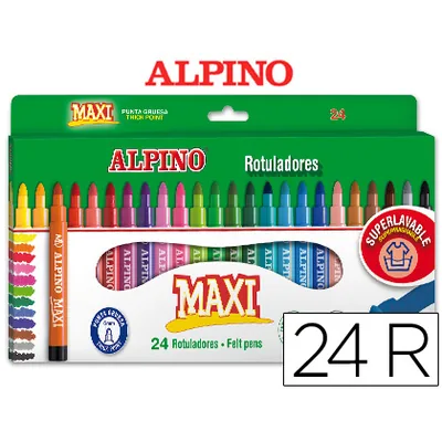 ALPINO Rotulador Alpino Maxi Caja de 24 Unidades Colores Surtidos
