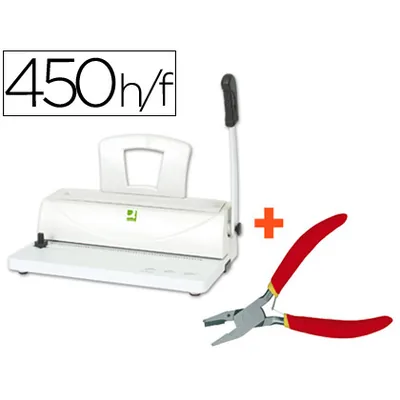 Q-CONNECT Encuadernadora para Espiral Q-Connect Perfora 10 Hojas Tamaño A4 Encuaderna Hasta 450 Hojas Paso 5:1