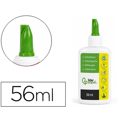 BLANCA Pegamento Cola Blanca Lavable Liderpapel Bote de 56 ML