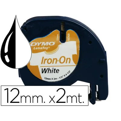 DYMO Cinta Dymo Letratag Negro-blanco 12 MM X 2 M para Ropa