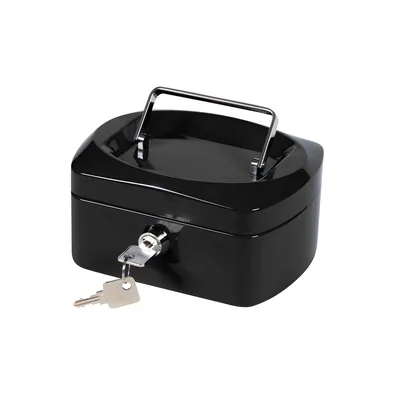 Q-CONNECT Caja Caudales Q-Connect 6" 152X115X80 MM Negra con Portamonedas