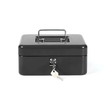 Q-CONNECT Caja Caudales Q-Connect 8" 200X160X90 MM Negra con Portamonedas