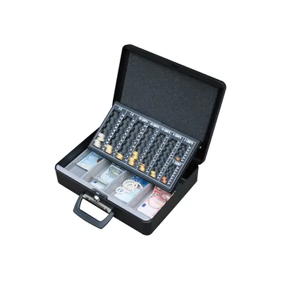 Q-CONNECT Caja Caudales Q-Connect 14,5" 370X290X110 MM con Portamonedas y Bandeja para Billetes