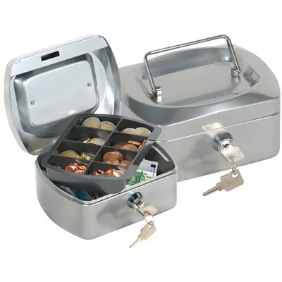 Q-CONNECT Caja Caudales Q-Connect 6" 152X115X80 MM Plata con Portamonedas