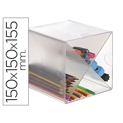 ARCHIVO 2000 Archicubo Archivo 2000 Aspa Organizador Modular Apilable Plastico 150X150X150 MM Incluye Dos Clips Sujecion