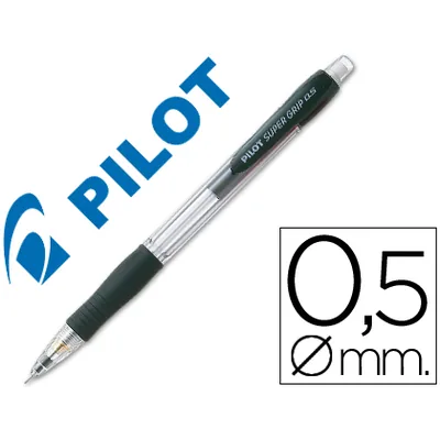 PILOT Portaminas Pilot Super Grip Negro 0,5 MM Sujecion de Caucho