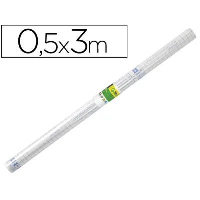 PLA Rollo Plastico Adhesivo Liderpapel 0,50X3 M 8O Micras Forralibros Removible