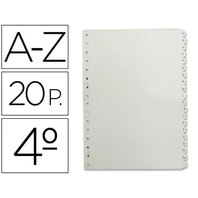 MULTIFIN Separador Alfabetico Multifin 3002 Plastico Cuarto Natural 20 Pestañas 155X215 MM