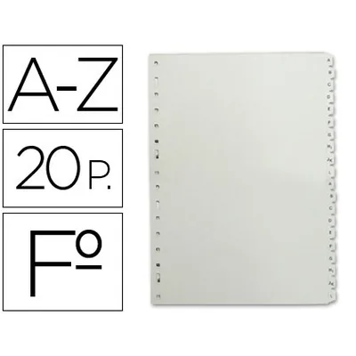 MULTIFIN Separador Alfabetico Multifin 3005 Plastico Folio Natural 20 Pestañas 215X310 MM