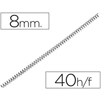YOSAN Espiral Metalico Yosan Negro Paso 64 5:1 8 MM Calibre 1,00 MM