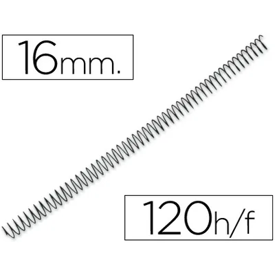 YOSAN Espiral Metalico Yosan Negro Paso 64 5:1 16 MM Calibre 1,20 MM