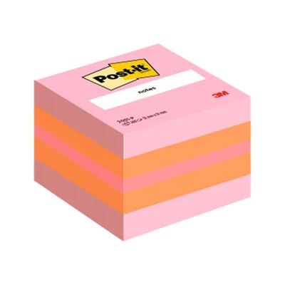 POST-IT Bloc de Notas Adhesivas Quita y Pon Post-It 51X51 MM Minicubo Color Rosa 2051-P 400 Hojas