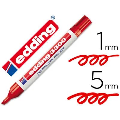 EDDING Rotulador Edding Marcador 3300 n.2 Rojo Punta Biselada Recargable
