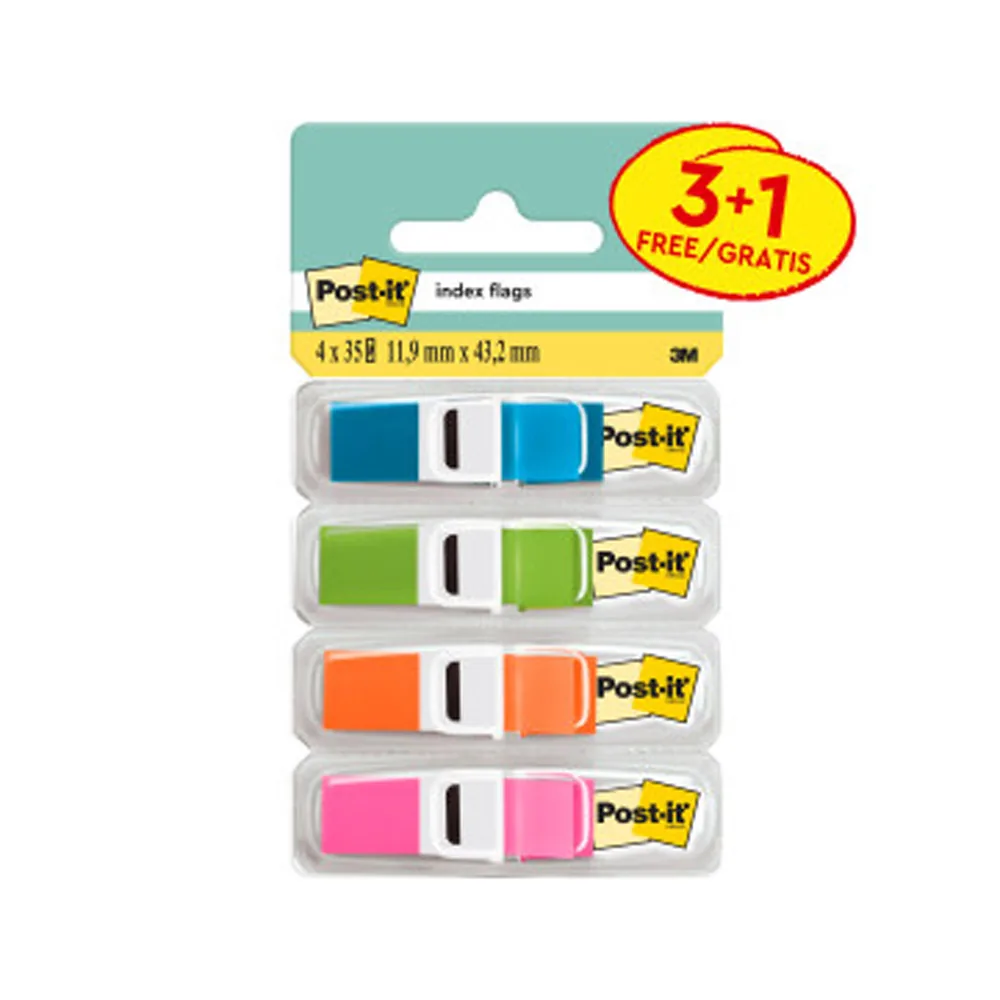 Banderitas Señalizadoras Post-It 3+1 Gratis Clipstrip