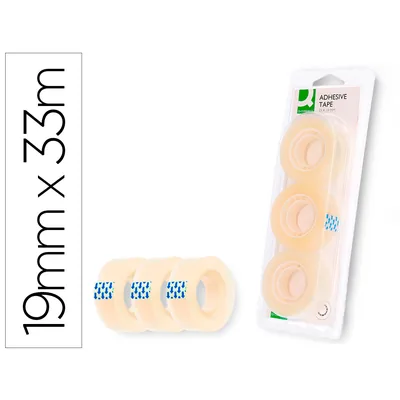 Q-CONNECT Cinta Adhesiva Q-Connect 33 M X 19 MM Blister de 3 Unidades