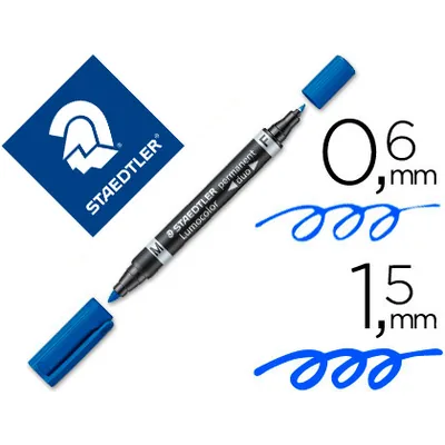 STAEDTLER Rotulador Staedtler Lumocolor Permanente Duo 348 Azul Punta F 0,6 MM Punta M 1,5 MM