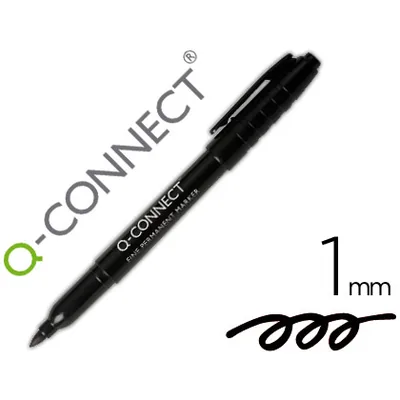 Q-CONNECT Rotulador Q-Connect para Cd/dvd Punta Fibra Permanente Negro Punta Redonda 1 MM