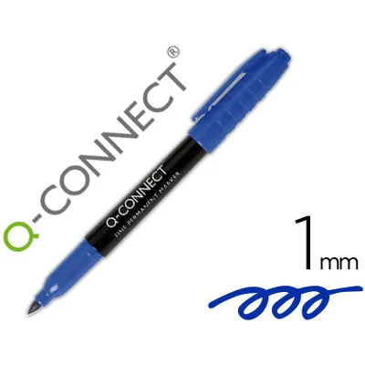 Q-CONNECT Rotulador Q-Connect para Cd/dvd Punta Fibra Permanente Azul Punta Redonda 1 MM