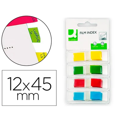 Q-CONNECT Banderitas Separadoras Q-Connect Dispensador 4 Colores 35 Hojas por Color
