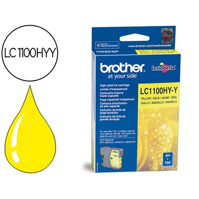 BROTHER Ink-jet Brother LC-1100Y Amarillo Alta Capacidad 750 Pag