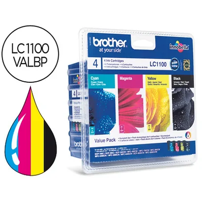 BROTHER Ink-jet Brother LC-1100VALBP /m/y/c Pack 4 Colores 450 Pagbk 325 Pag M/y/c