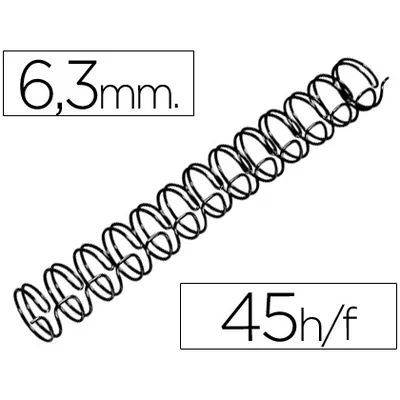 GBC Espiral Wire 3:1 6,3 MM n.4 Negro Capacidad 45 Hojas Caja de 100 Unidades