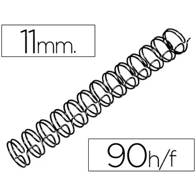 GBC Espiral Wire 3:1 11 MM n.7 Negro Capacidad 90 Hojas Caja de 100 Unidades