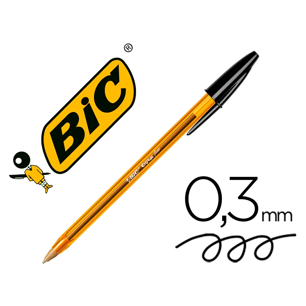 Boligrafo Bic Cristal Punta Fina Negro
