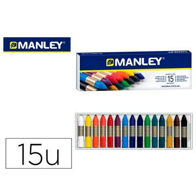MANLEY Lapices Cera Manley Caja de 15 Unidades Colores Surtidos