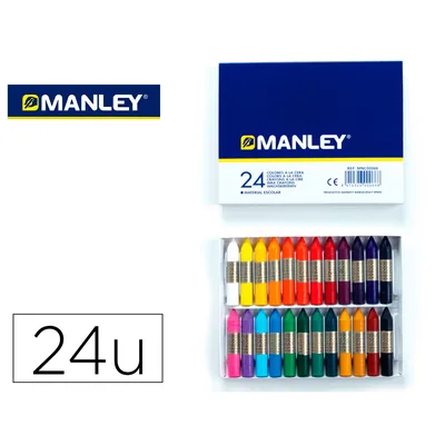 MANLEY Lapices Cera Manley Caja de 24 Unidades Colores Surtidos