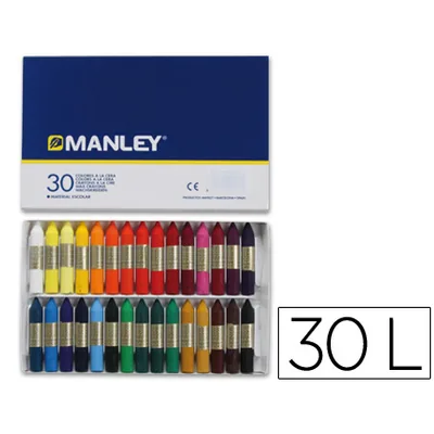 MANLEY Lapices Cera Manley Caja de 30 Unidades Colores Surtidos