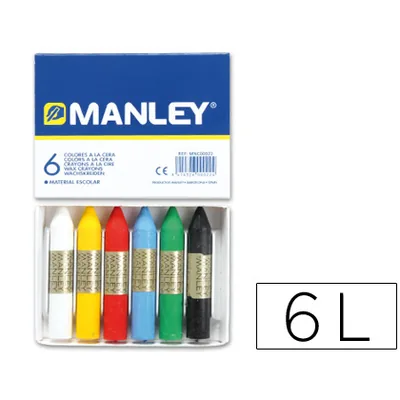 MANLEY Lapices Cera Manley Caja de 6 Unidades Colores Surtidos