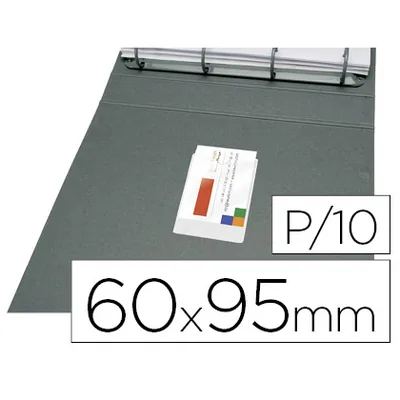 Q-CONNECT Funda Autoadhesiva Q-Connect para Tarjetas de Visita 60X95MM Pack de 10 Unidades