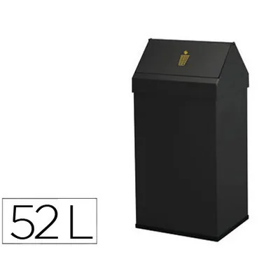 SIE Papelera Metalica Basculante Ganchos Interiores Aro Inferior Pvc Ancho 32CM Alto 65CM Fondo 25CM Capacidad 41L