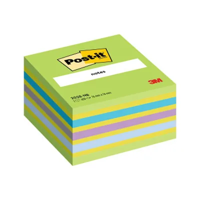 POST-IT Bloc de Notas Adhesivas Quita y Pon Post-It 76X76 MM Cubo Color Azul y Verde 450 Hojas