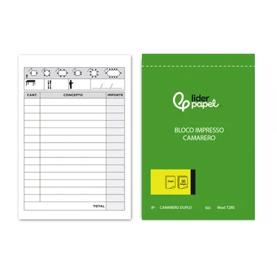 LIDERPAPEL Talonario Liderpapel Camarero 8º Original y Copia T280