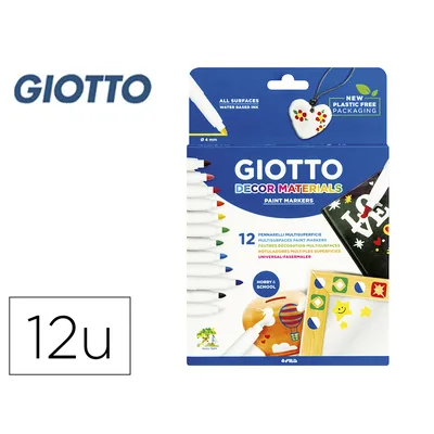 GIOTTO Rotulador Giotto Decor Materials Caja de 12 Unidades Colores Surtidos