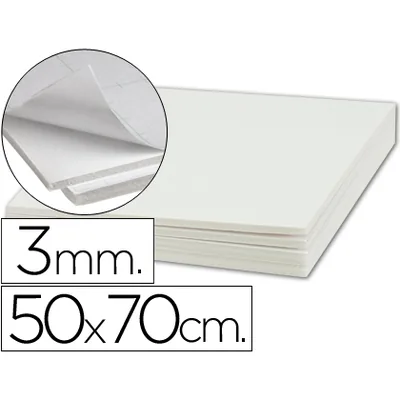 LIDERPAPEL Carton Pluma Liderpapel Blanco Adhesivo 1 Cara 50X70 CM Espesor 3 MM