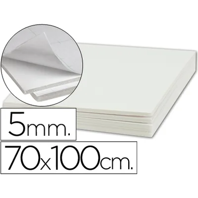 LIDERPAPEL Carton Pluma Liderpapel Blanco Adhesivo 1 Cara 70X100 CM Espesor 5 MM