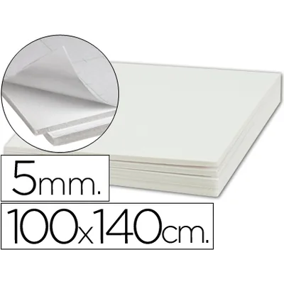 LIDERPAPEL Carton Pluma Liderpapel Blanco Adhesivo 1 Cara 100X140 CM Espesor 5 MM