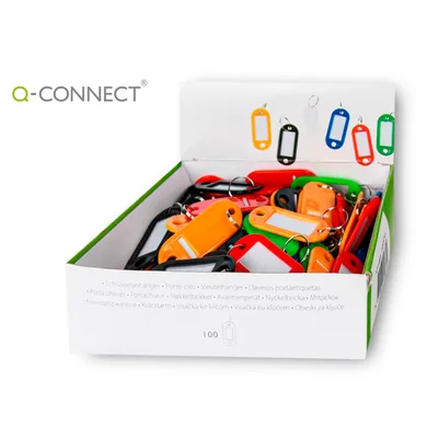 Q-CONNECT Llavero Portaetiquetas Q-Connect Expositor de 100 Unidades Colores Surtidos