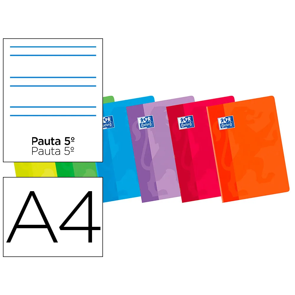 Libreta Escolar Oxford 48 H DIN A4 2 Rayas Pauta