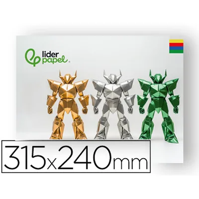LIDERPAPEL Bloc Trabajos Manuales Liderpapel Cartulina Metalizada 240X315MM 10 Hojas Colores Surtidos