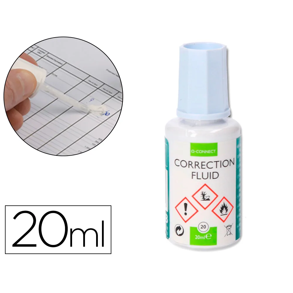 Corrector Q-Connect Aplicador Pincel Bote 20 ML