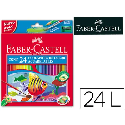 FABER CASTELL Lapices de Colores Faber Castell Acuarelables Caja de 24 Unidades Colores Surtidos