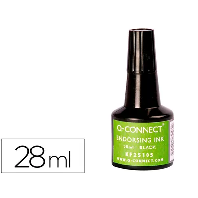 Q-CONNECT Tinta Tampon Q-Connect Negro Bote 28 ML