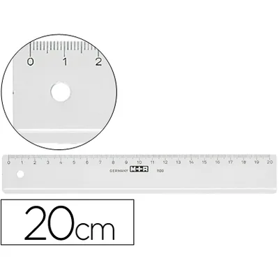 MOR Regla M+r 20 CM Plastico Transparente