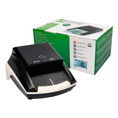Q-CONNECT Detector y Contador Q-Connect de Billetes Falsos con Cargador Electrico Puerto Usb Actualizacion de Divisas