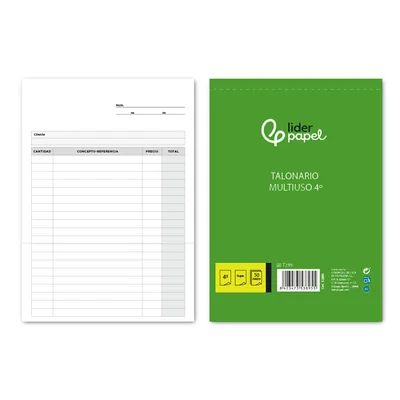 LIDERPAPEL Talonario Liderpapel Multiusos Cuarto Original y Copia T299